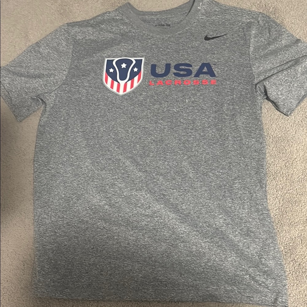 Nike Heather Gray USA Lacrosse Tee